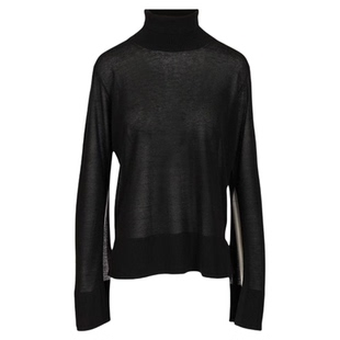 TOTEME 新款女士高领黑色开衩细节长袖毛衣银泰百货 301574