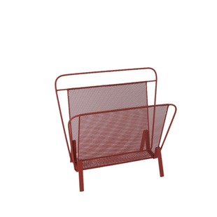 嘻物所大师设计红色金属网面书报架杂志架可移动中古复刻复古简约