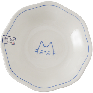 肆月陶瓷盘子菜盘家用深盘2025高颜值可爱圆盘早餐盘釉下彩餐盘