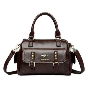 2026新款高级感真皮气质手提单肩斜挎包大容量个性枕头波士顿女包