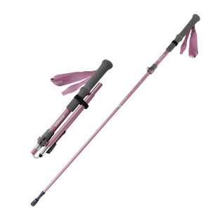 碳纤维登山杖女轻量便携折叠5节碳合金超短款直握柄户外徒步手杖