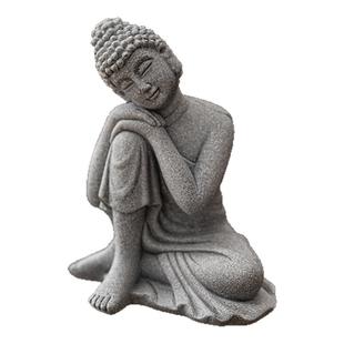 青砂石禅意北魏佛像小摆件创意中式茶宠盆景微景观石雕鱼缸装饰品