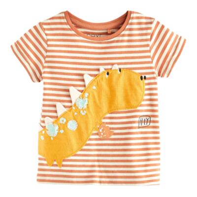 现货英国NEXT童装夏男女童宝宝立体恐龙卡通短袖圆领T恤上衣3件