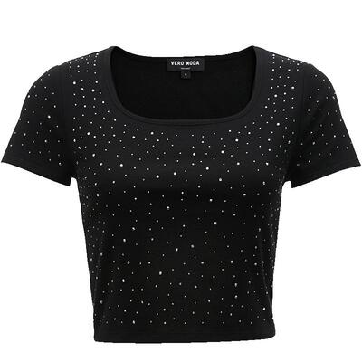 VeroModa满钻辣妹风T恤女