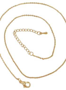 14K包金保色1.2mm扁0成品链条加2.4mm粗延长链带有龙虾扣总长46cm