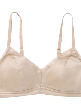 【新品】法式三角杯桑桑蚕丝抑菌透气聚拢内衣聚拢收副乳文胸KS30