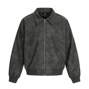 INGA美拉德美式复古棕色皮衣外套男女潮高级感秋冬款夹克棉服潮牌