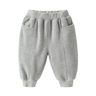 咔咔熊猫男童裤子婴儿衣服宝宝米呢绒长裤春秋春秋女童儿童运动裤