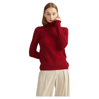 圣雪绒自由领花纱羊绒衫简约通勤