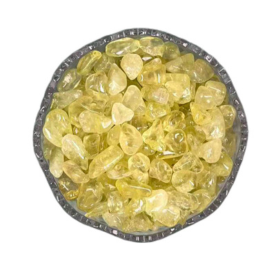天然黄水晶碎石头聚宝盆招财摆件