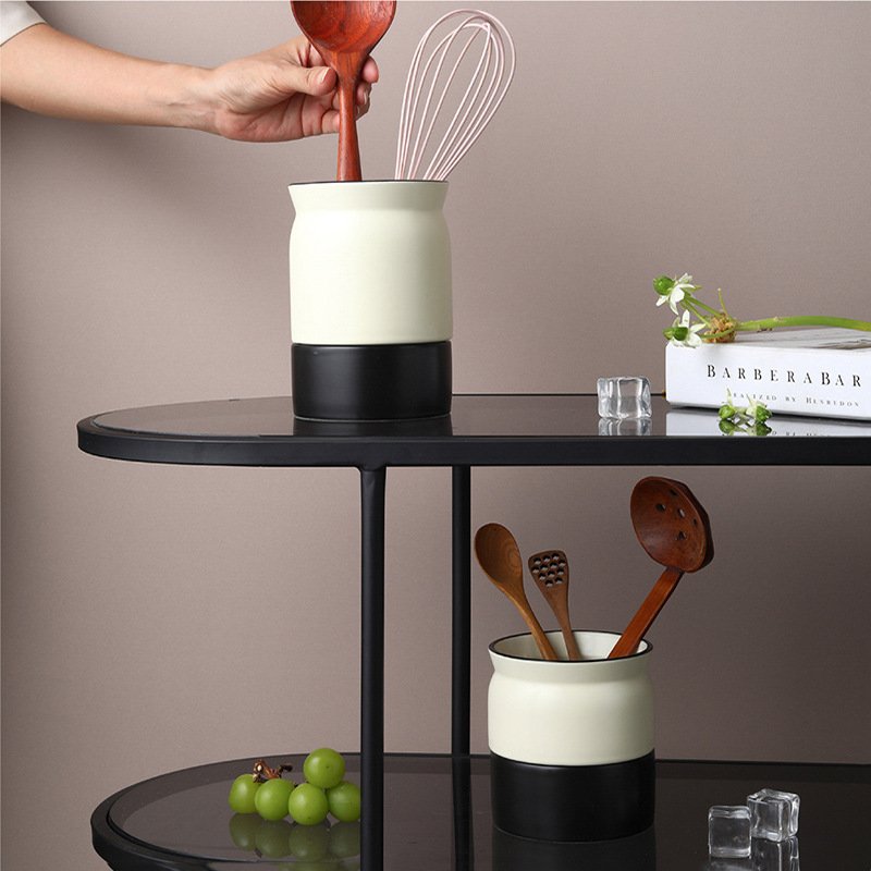 北欧筷子筒陶瓷筷子笼家用沥水餐具桶厨房刀叉收纳置物架筷桶筷盒