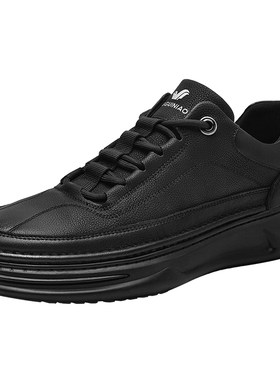 富贵鸟夏季英伦休闲皮鞋厚底板鞋