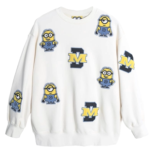 鸟撤柜剪牌L205秋冬圆领纹样甜美卡通贴布刺绣重工男女情侣款卫衣