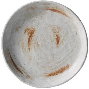 秋野家 景德镇粗陶日式餐具复古哑光刷釉菜盘汤盘家用深盘 侘寂风