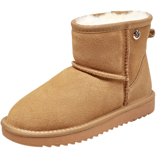 意尔康雪地靴女冬季厚底加绒加厚保暖防滑舒适妈妈棉鞋短靴子女鞋