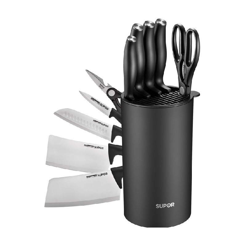 苏泊尔刀具套装厨房家用菜刀不锈钢套刀整套菜板砧板六件全套组合