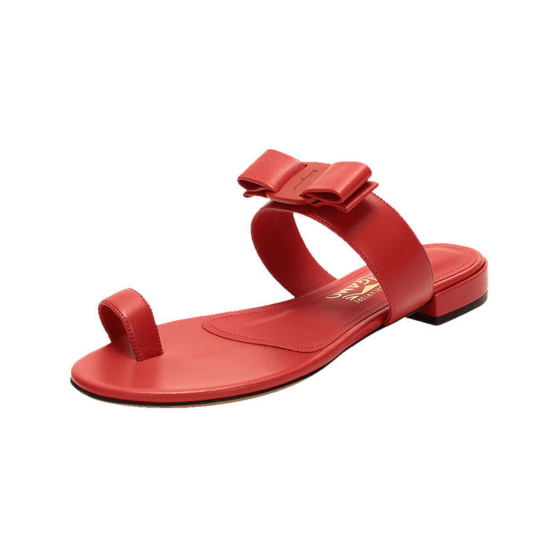 【自营】Ferragamo菲拉格慕 女士VARA蝴蝶结夹趾凉鞋 0725025