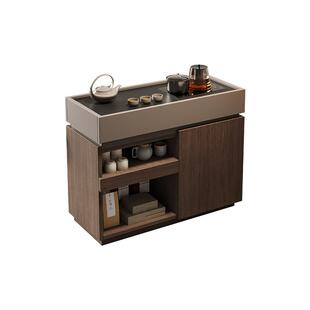 实木可移动茶水柜烧水壶一体茶几桌沙发侧面边柜小推车边几置物架