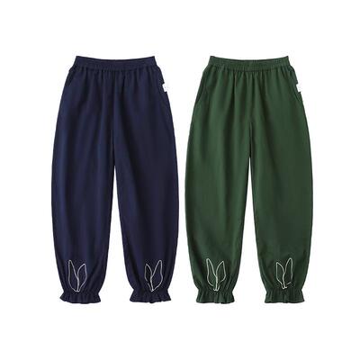 Viciusss女童纯棉刺绣休闲裤长裤