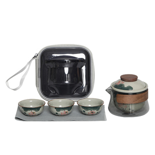 旅行茶具套装便携式快客杯一壶三杯随身一人饮功夫泡茶壶户外露营