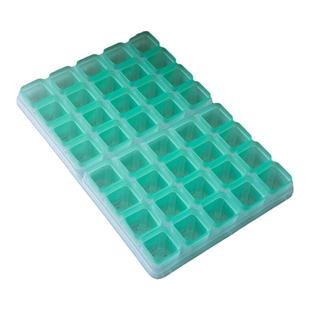 花一天堂5口径半透绿多肉矮方花盆塑料托架浸水托盘闷养育苗盖子