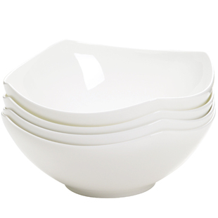 不规则盘子菜盘家用骨瓷餐具异型碟子创意陶瓷白色四方盘沙拉深盘