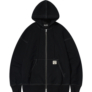 BEASTER撞色车线卫衣开衫女23冬装美式休闲纯棉青少年薄款外套男