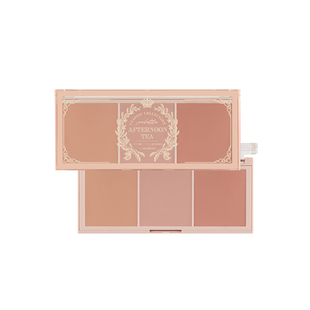 韩国immeme我爱午后下午茶三色腮红盘修容奶茶盘新色05花茶盘粉紫