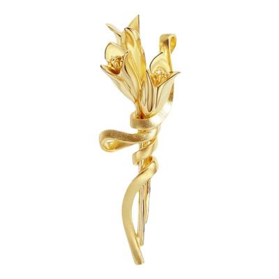 OOAK18k镀金花卉女首饰套装