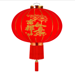2026年新款家用大红灯笼植绒宫灯中国传统灯笼