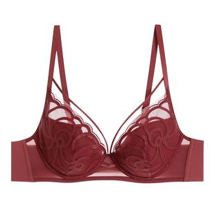 爱慕瑰丽内衣女无纺布大胸显小大罩杯本命年红薄杯文胸AM12C371
