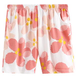 芬腾女士睡裤夏季纯棉薄款单裤休闲宽松大码可外穿全棉家居裤短裤