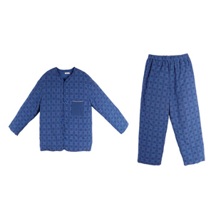 朵朵可可睡衣男2025秋冬新款白鸭绒羽绒服时尚格纹圆领保暖家居服