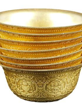 佛堂供品慧宝小号供水碗八供黄铜