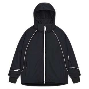 Coldelement儿童滑雪服男童女孩专业反光加厚防水滑雪上衣装备黑