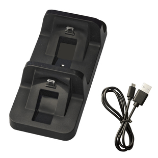 PS4手柄座充 适用索尼ps4手柄充电底座ps4 pro/slim手柄 飞机充双充支架 蓝光充电架 带指示灯傲硕/OSTENT