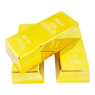 仿真大金砖塑料电镀空心黄金金条橱窗摆件道具装饰品活动玩具方形