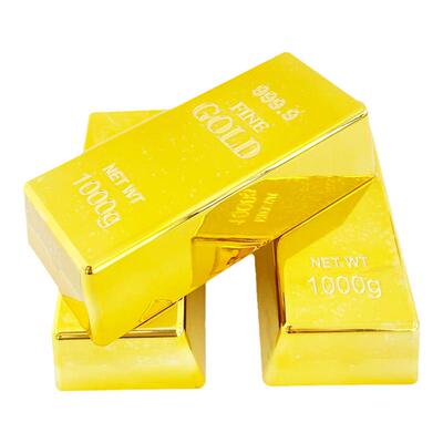 仿真大金砖塑料电镀空心黄金金条