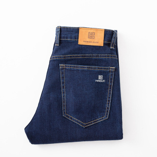 2025新品超高弹力牛仔裤男修身直筒弹性大码美式裤子男秋冬款长裤