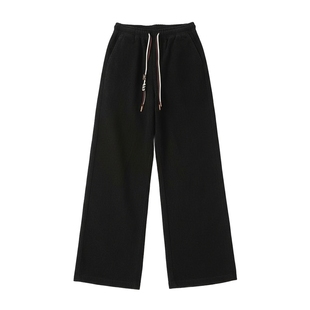 黑色加厚绒裤子男款男士2025新款冬加厚灯芯绒弯刀裤大码休闲长裤