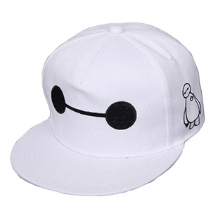 大白帽超能陆战队儿童成人白色黑色旅游帽子棒球帽休闲情侣帽亲子