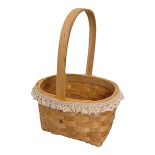 藤编柳编工艺品花篮木片编织小花篮伴手礼小篮子拍照文艺篮子