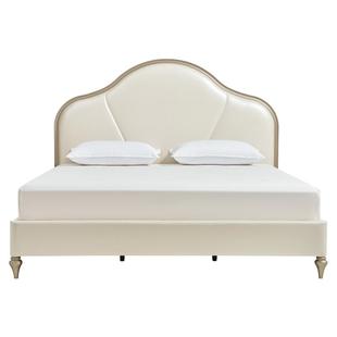 美克/恣在家【郁见】法式轻奢皮床主卧1米8双人床奶油风软包大床