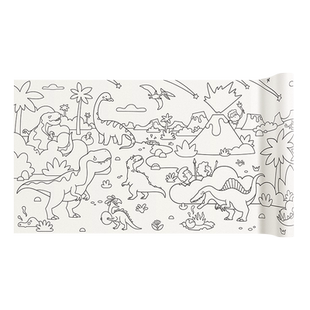 mider弥鹿儿童四米巨幅超长涂鸦画卷幼儿园图画本涂色绘本可粘墙