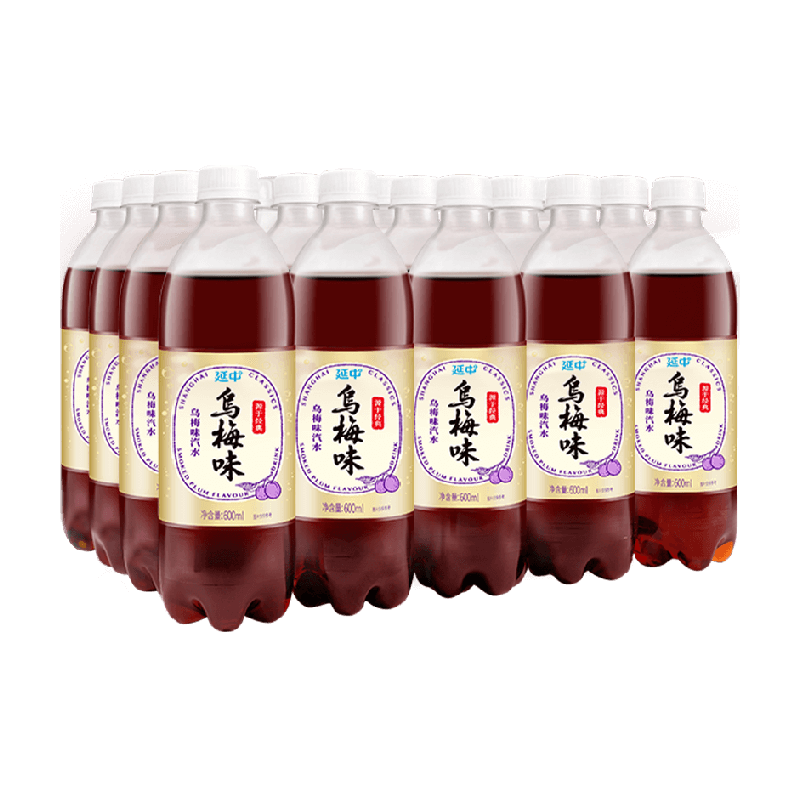 延中乌梅味碳酸汽水600ml*20瓶夏季消暑酸甜果味口感清爽舒爽可口