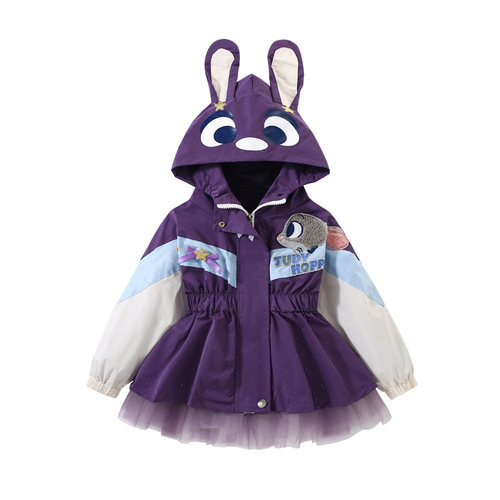 D.Bkyer女童外套朱迪兔子警官儿童衣服cos连帽女孩加绒加厚冲锋衣