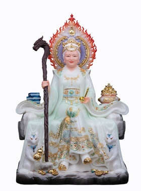 坐山黑老太太神像汉白玉家用供奉双狐铁刹山黑妈妈像黑奶奶佛像