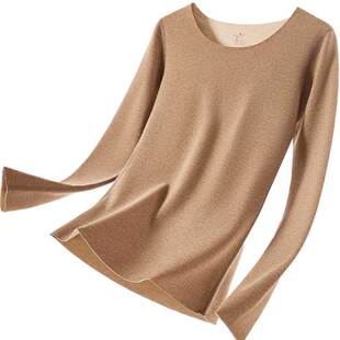 朵凡妮德绒保暖内衣女上衣加绒秋衣内搭发热打底衫低领大码冬新款