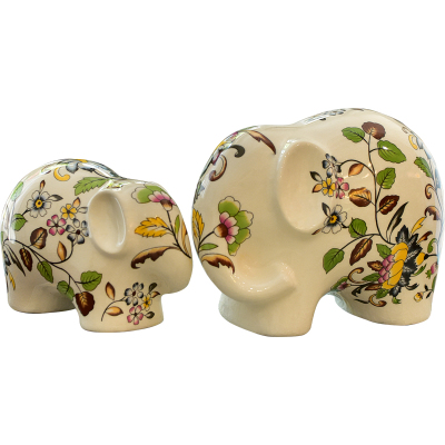 陶瓷大象摆件招财美式