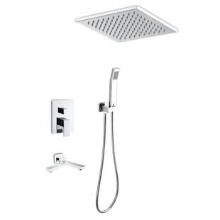 暗装花洒内嵌入墙式预埋盒隐藏形混水阀天幕吊顶全铜淋浴套装酒店